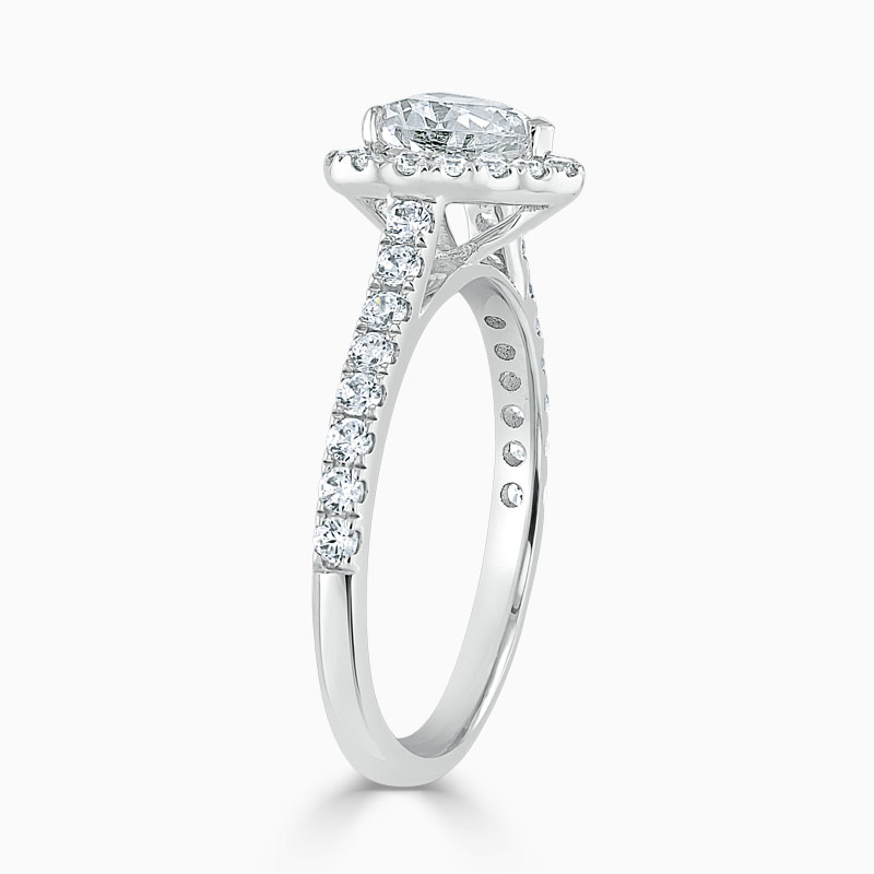 Platinum Heart Shape Classic Wedfit Halo Engagement Ring