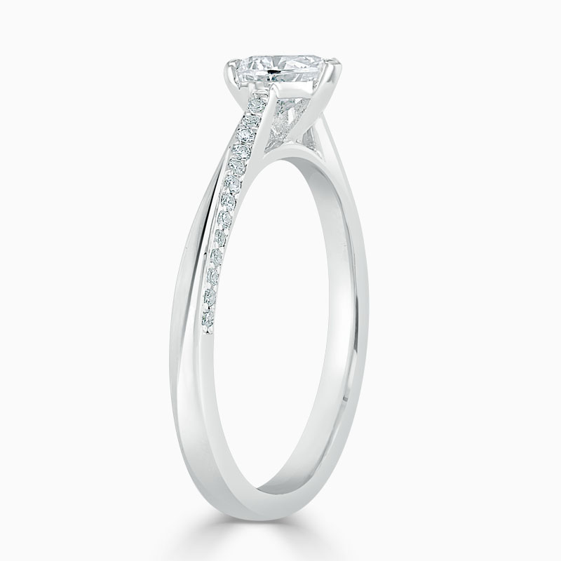 Platinum Heart Shape Vortex Engagement Ring