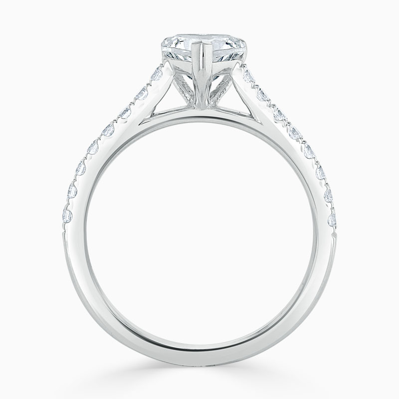 Platinum Heart Shape Classic Wedfit Cutdown Engagement Ring