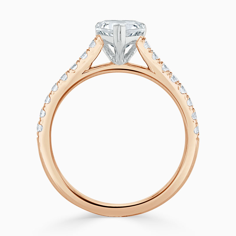 18ct Rose Gold Heart Shape Classic Wedfit Cutdown Engagement Ring