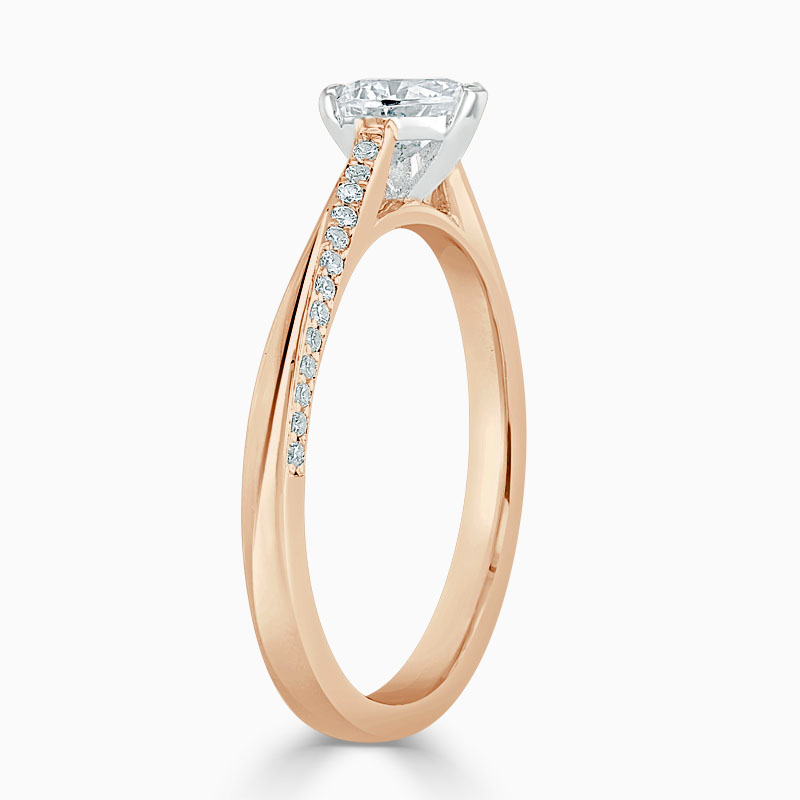 18ct Rose Gold Heart Shape Vortex Engagement Ring