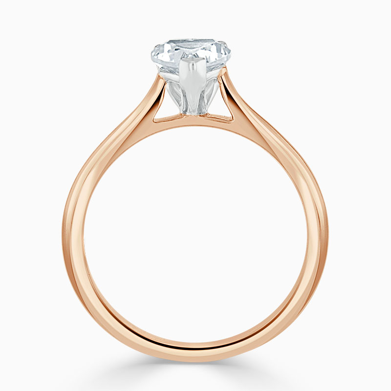 18ct Rose Gold Heart Shape Classic Wedfit Engagement Ring