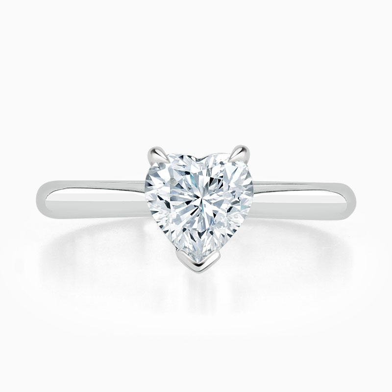 18ct White Gold Heart Shape Classic Wedfit Engagement Ring