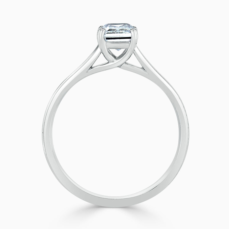 Platinum Emerald Cut Openset Engagement Ring