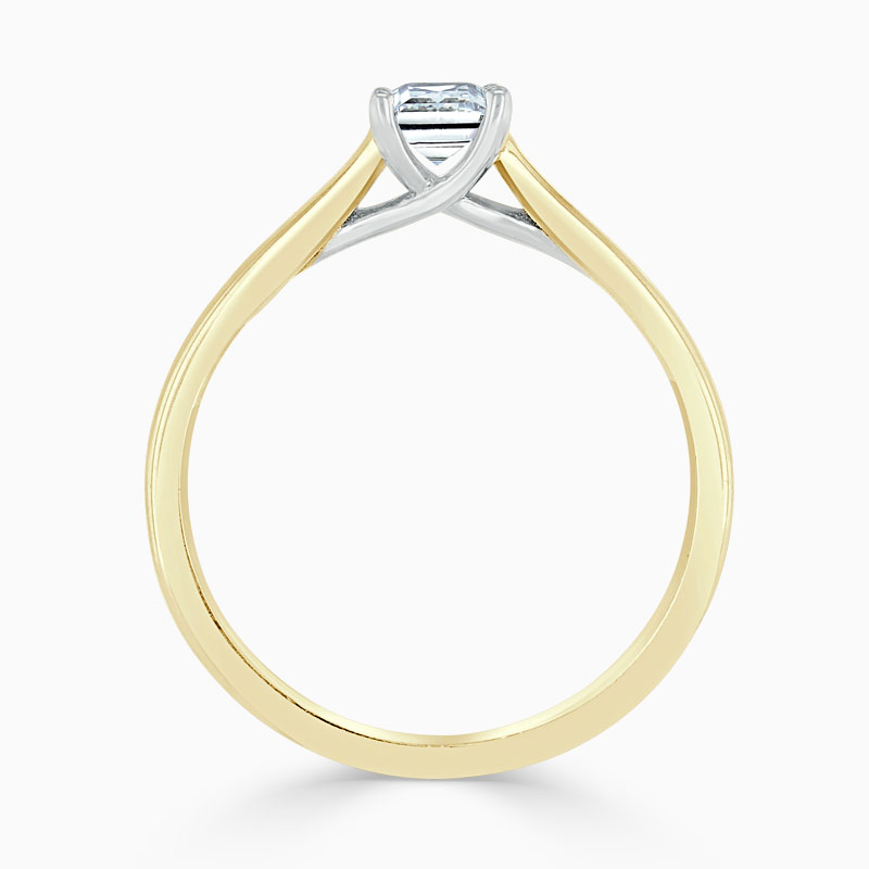 18ct Yellow Gold Emerald Cut Openset Engagement Ring