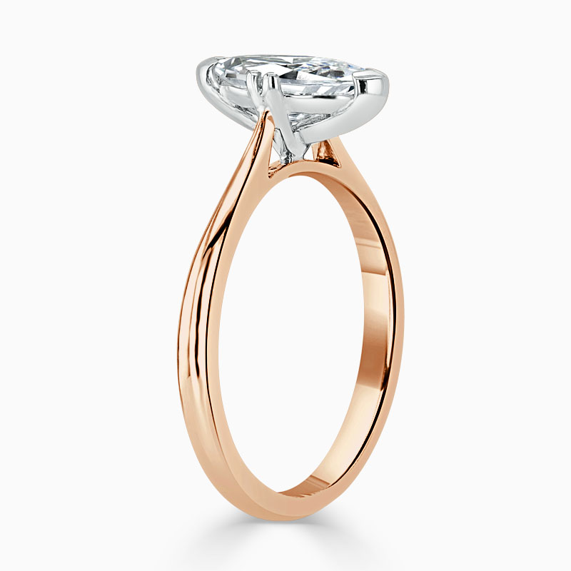 18ct Rose Gold Marquise Cut Classic Wedfit Engagement Ring