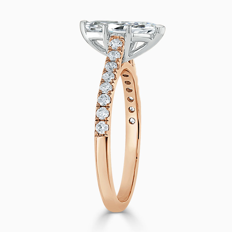 18ct Rose Gold Marquise Cut Classic Wedfit Cutdown Engagement Ring