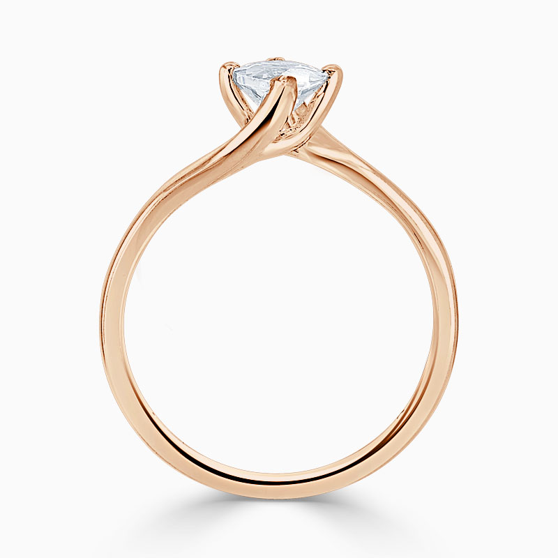 18ct Rose Gold Marquise Cut Twist Engagement Ring