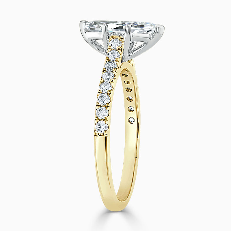 18ct Yellow Gold Marquise Cut Classic Wedfit Cutdown Engagement Ring