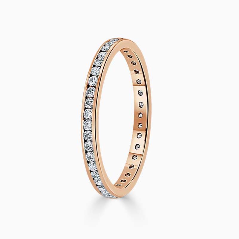 18ct Rose Gold 2.00mm Round Brilliant Channel Set Full Eternity Ring