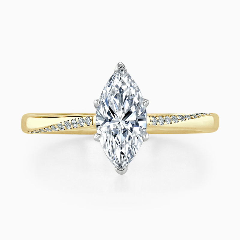 18ct Yellow Gold Marquise Cut Vortex Engagement Ring