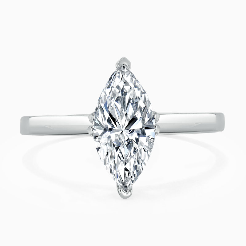 18ct White Gold Marquise Cut Classic Wedfit Engagement Ring