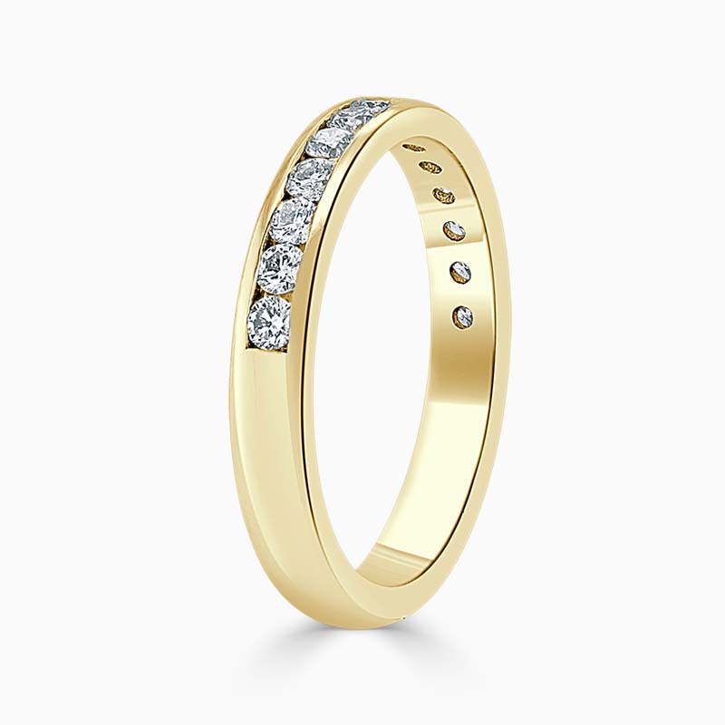 18ct Yellow Gold 3.25mm Round Brilliant Channel Set Half Eternity Ring