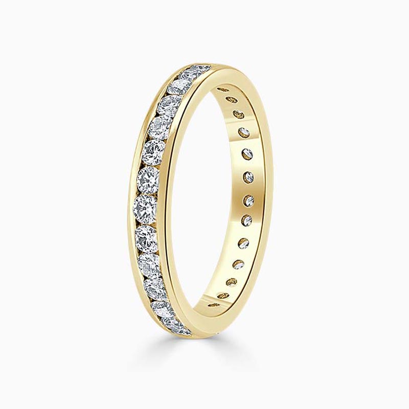 18ct Yellow Gold 3.25mm Round Brilliant Channel Set Full Eternity Ring