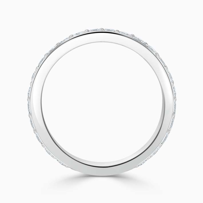 Platinum 3.25mm Round Brilliant Pavé Set Three Quarter Eternity Ring