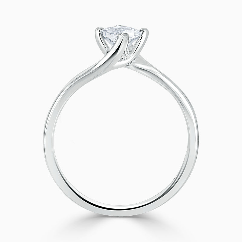 18ct White Gold Marquise Cut Twist Engagement Ring