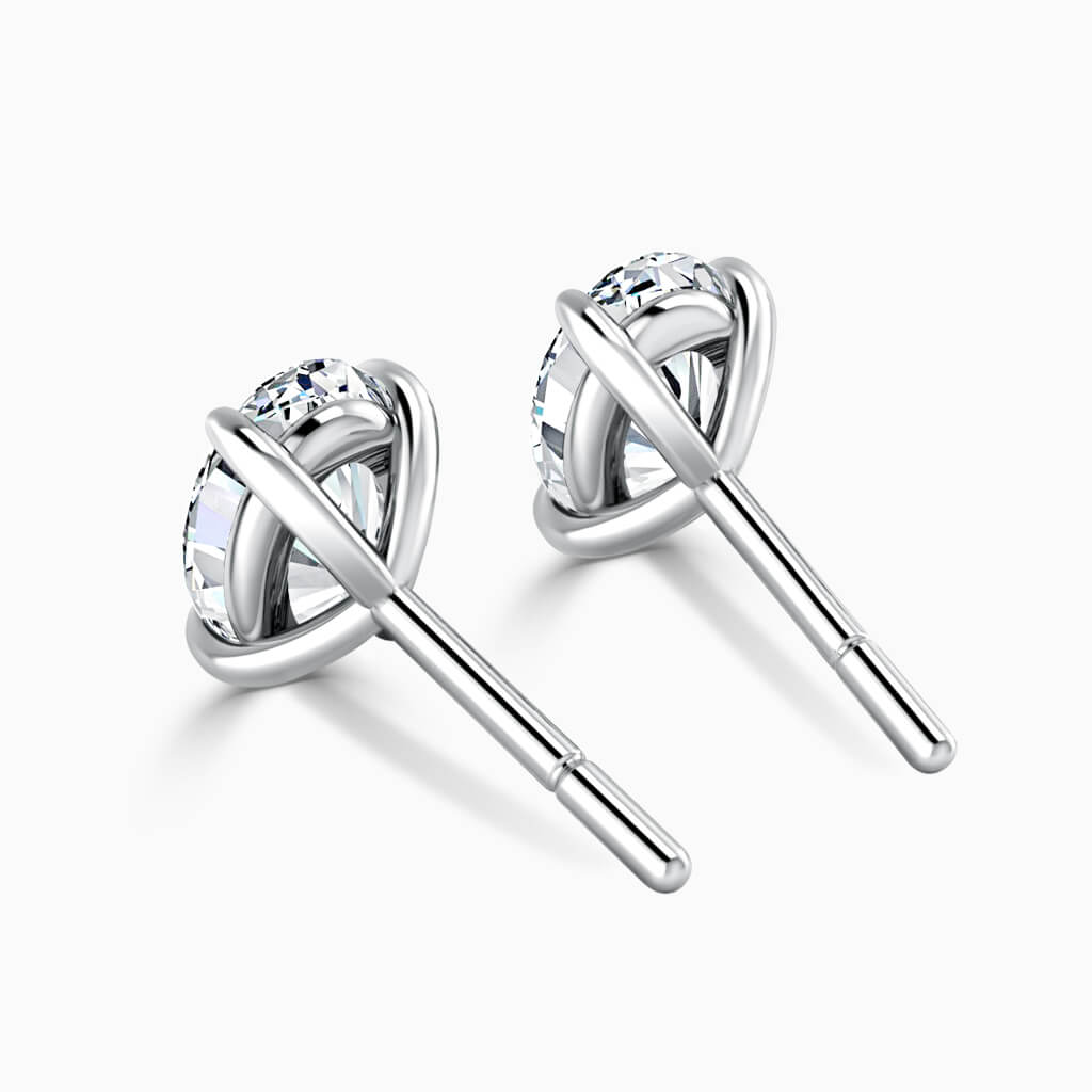 18ct White Gold Oval Shape Single Stone Stud Diamond Earrings