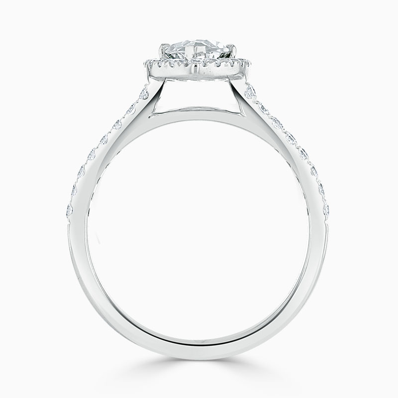 Platinum Marquise Cut Split Shoulder Halo Engagement Ring