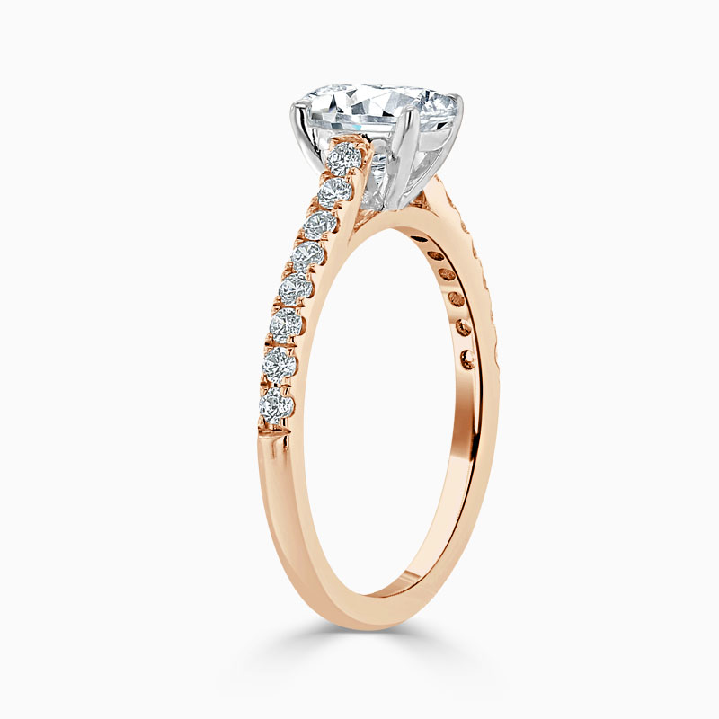 18ct Rose Gold Oval Shape Classic Wedfit Cutdown Engagement Ring