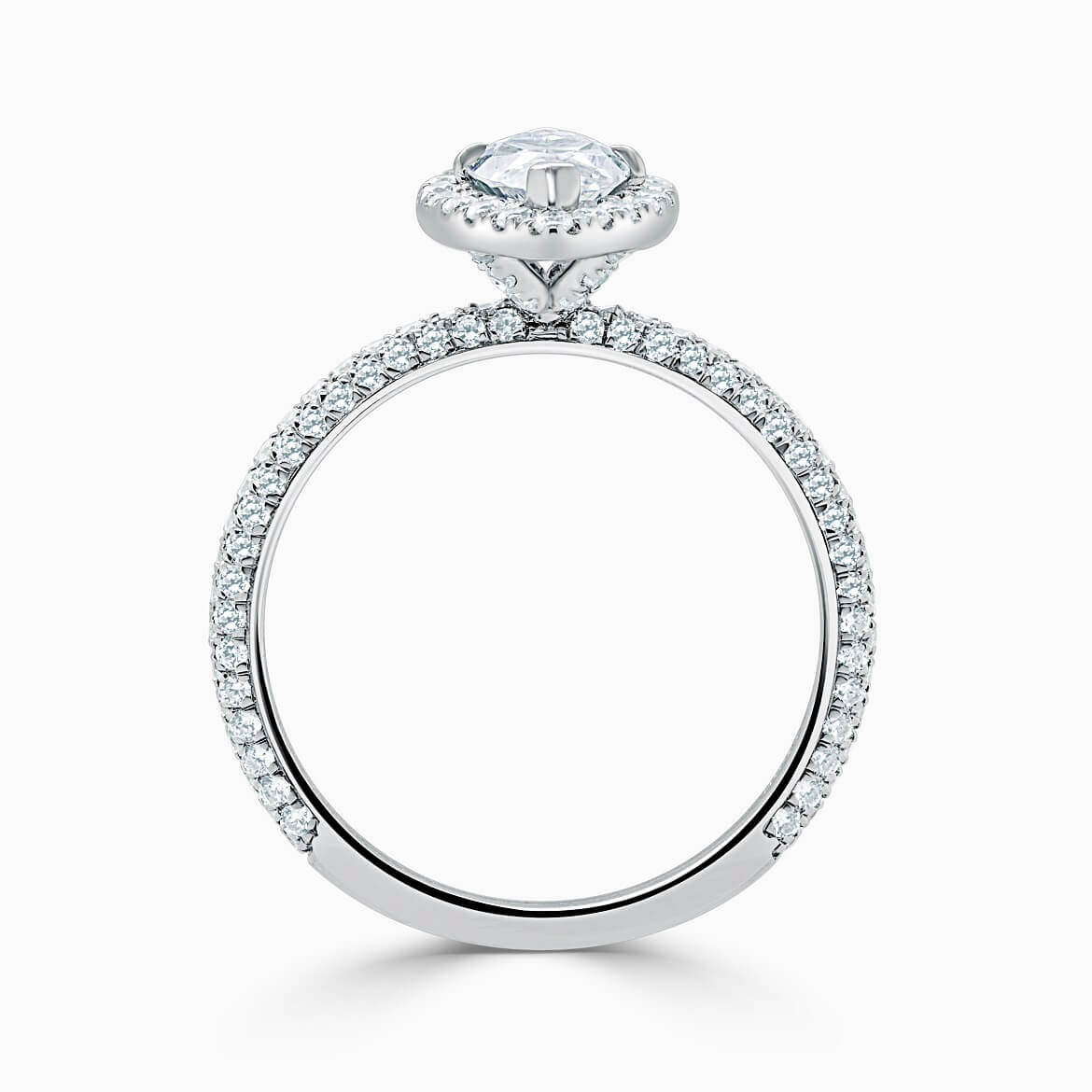 Platinum Marquise Cut Halo With Micro Pave Engagement Ring