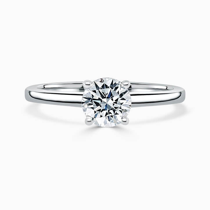 Platinum Round Brilliant Hidden Halo Engagement Ring