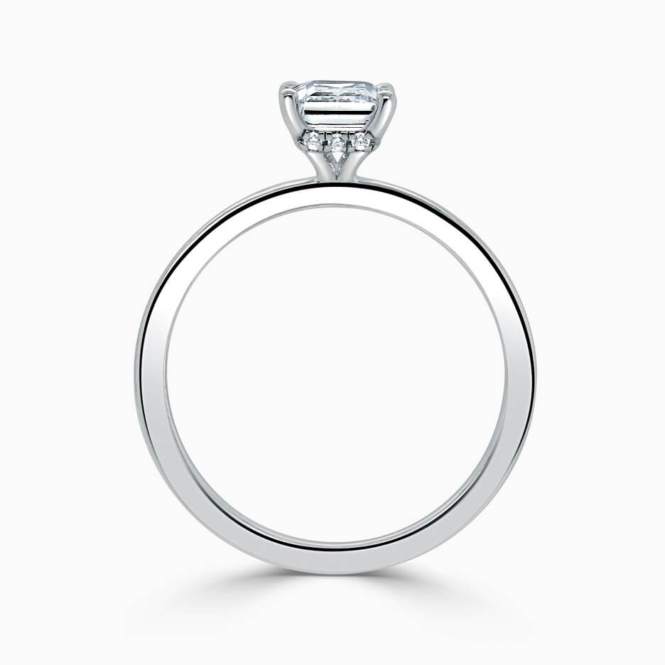 18ct White Gold Princess Cut Hidden Halo Engagement Ring - PRSN0062 ...