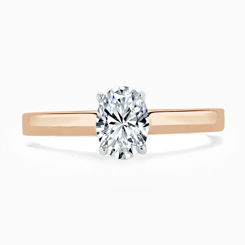 18ct Rose Gold Oval Shape Openset Engagement Ring