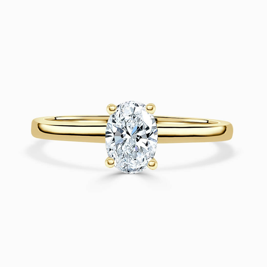 18ct Yellow Gold Oval Shape Hidden Halo Engagement Ring