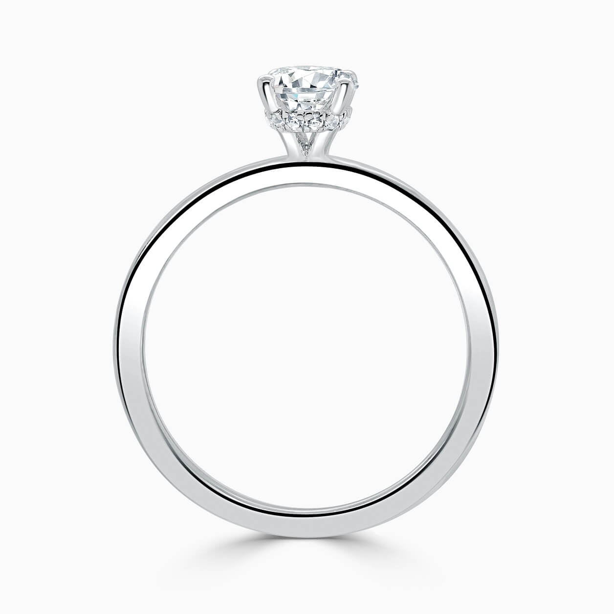 Platinum Oval Shape Hidden Halo Engagement Ring - PRSN0068 - Steven Stone