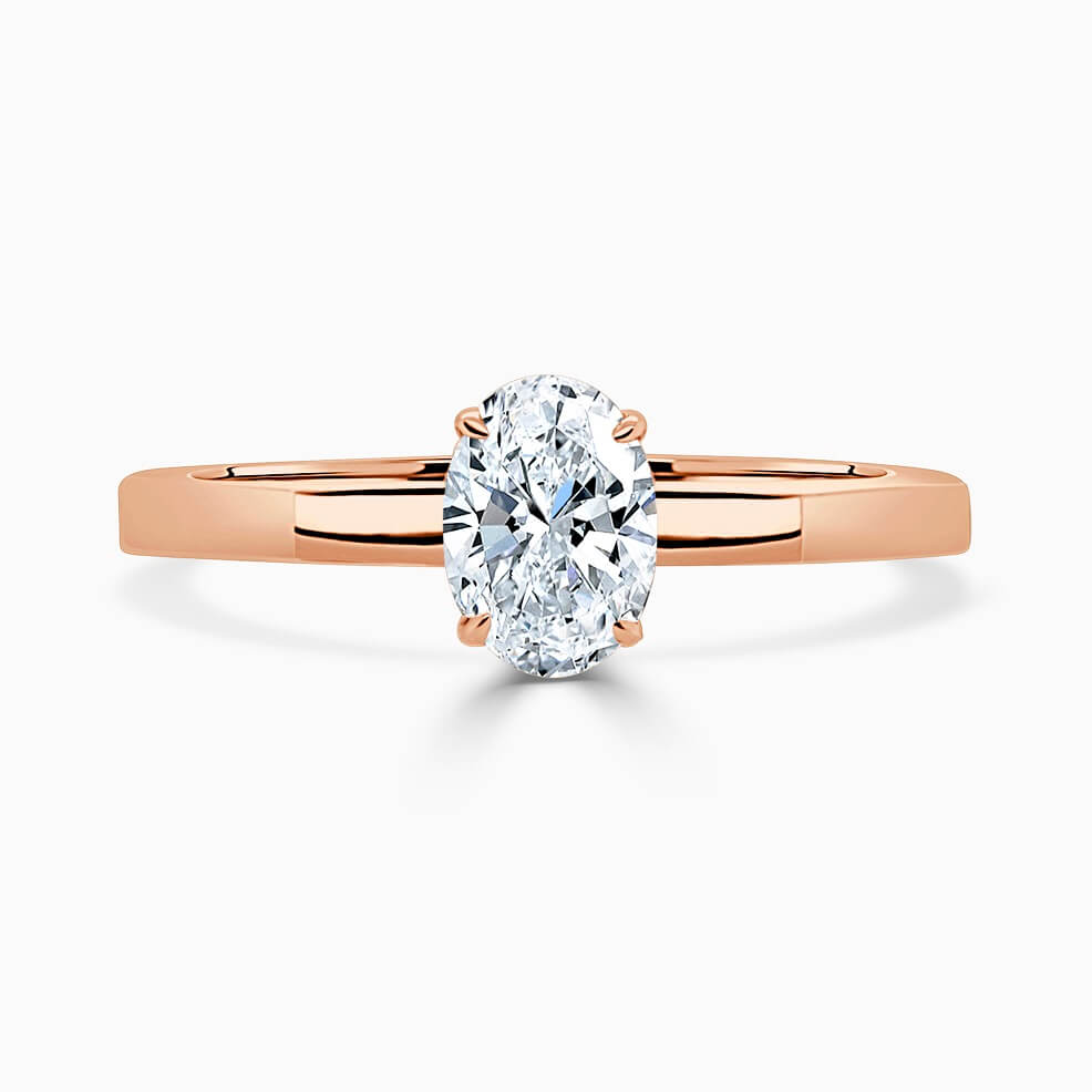 18ct Rose Gold Oval Shape Geometric Engagement Ring