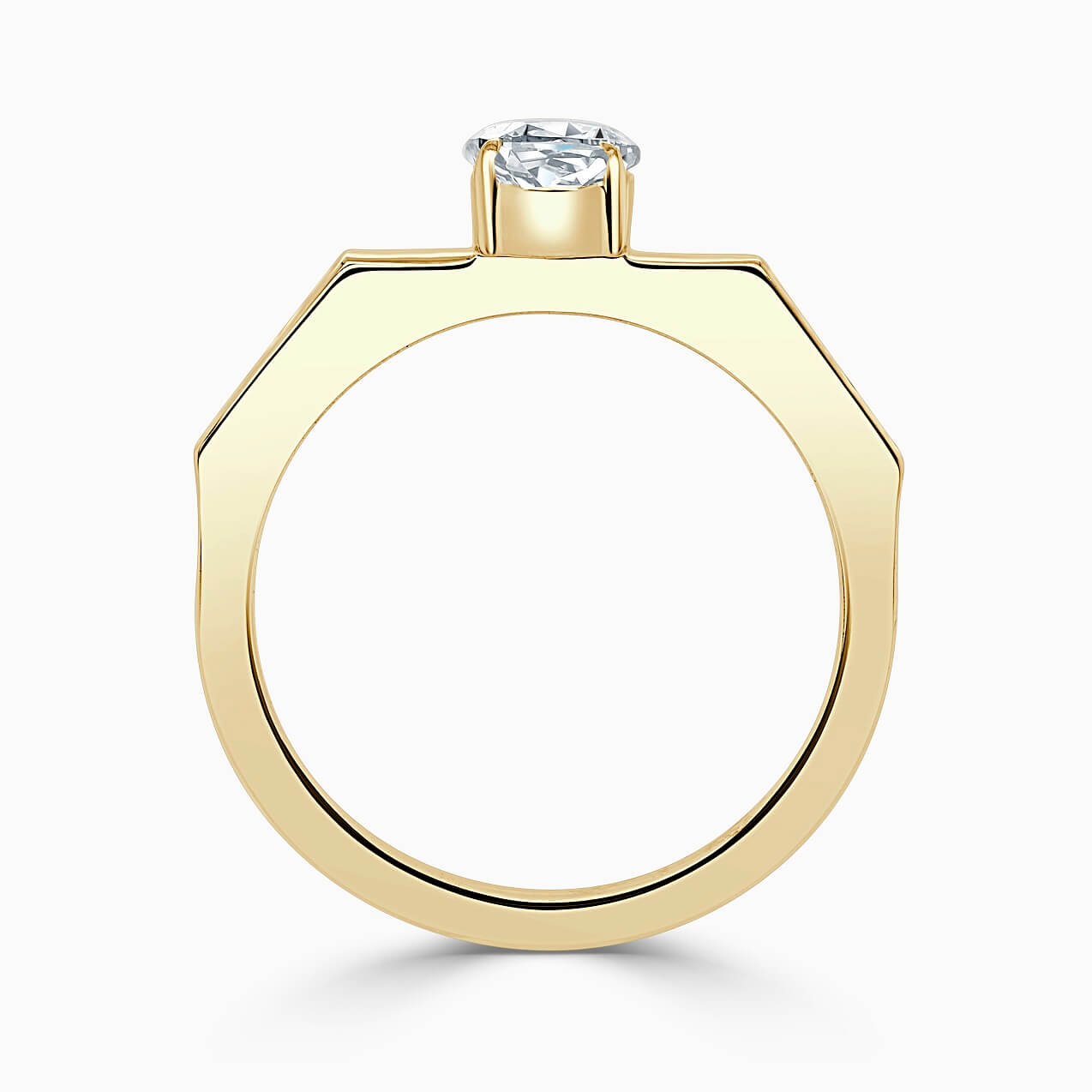 18ct Yellow Gold Oval Shape Geometric Engagement Ring