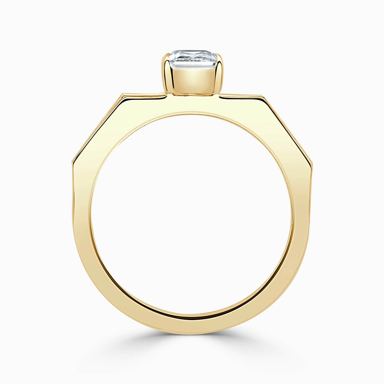 18ct Yellow Gold Radiant Cut Geometric Engagement Ring
