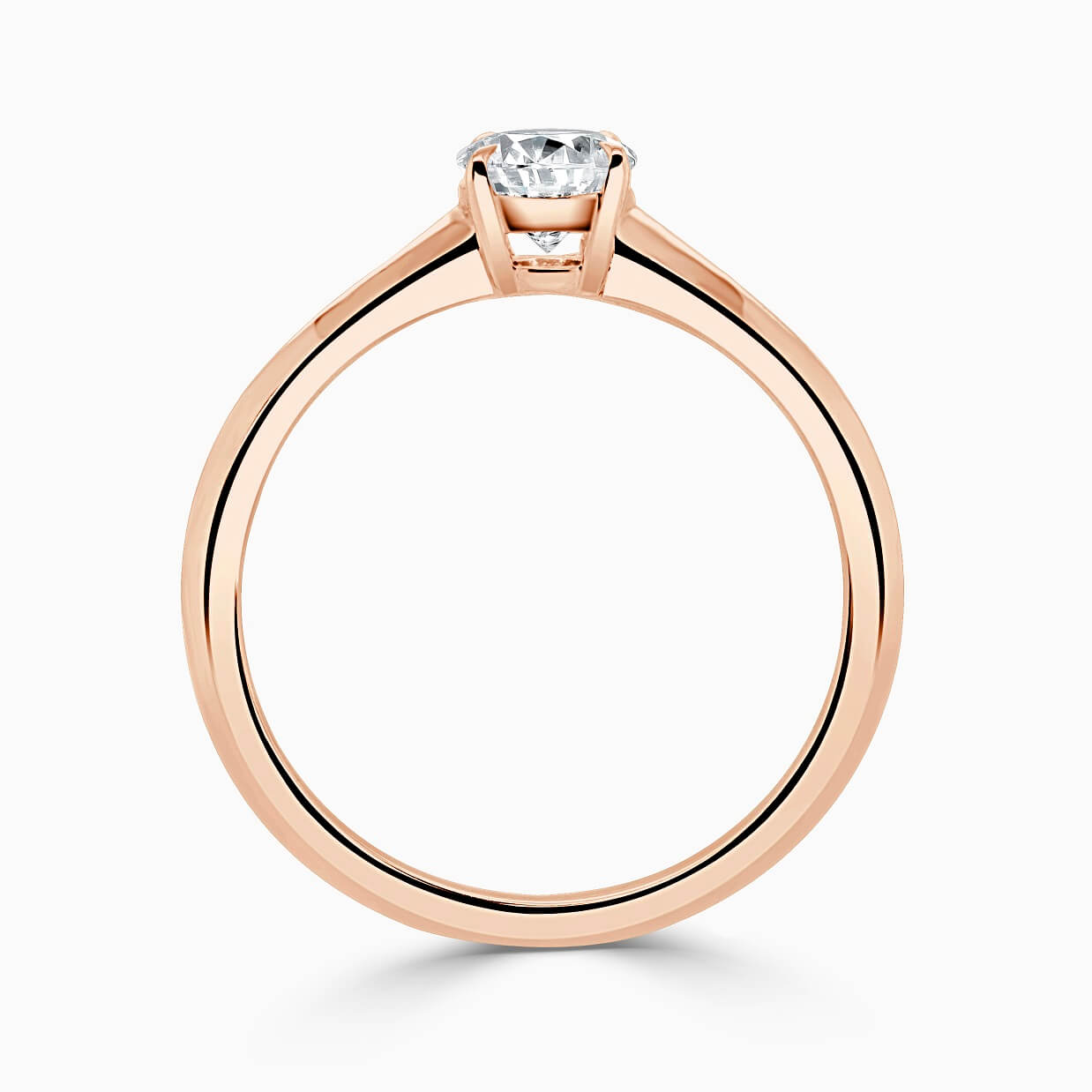 18ct Rose Gold Oval Shape Basket With Taper Engagement Ring
