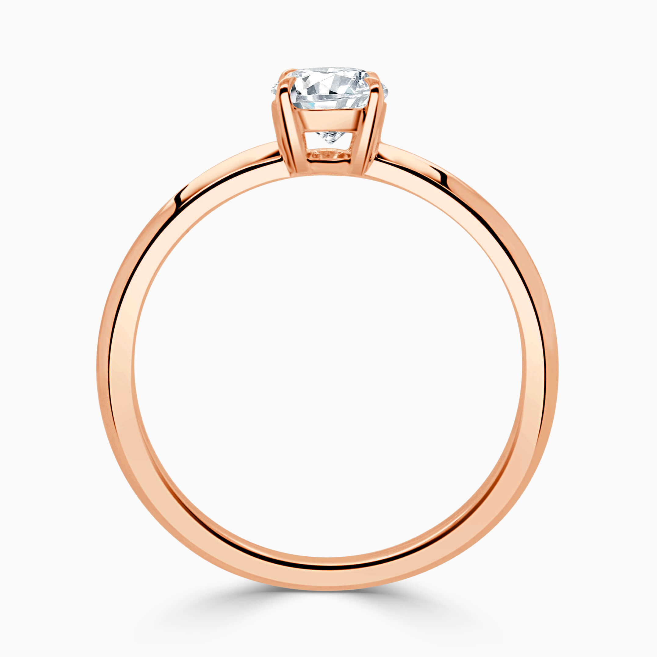 18ct Rose Gold Oval Shape Basket With Tapered Pave Engagement Ring