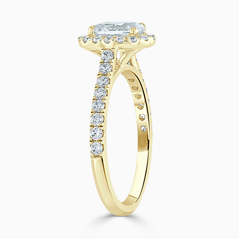 18ct Yellow Gold Oval Shape Classic Wedfit Halo Engagement Ring