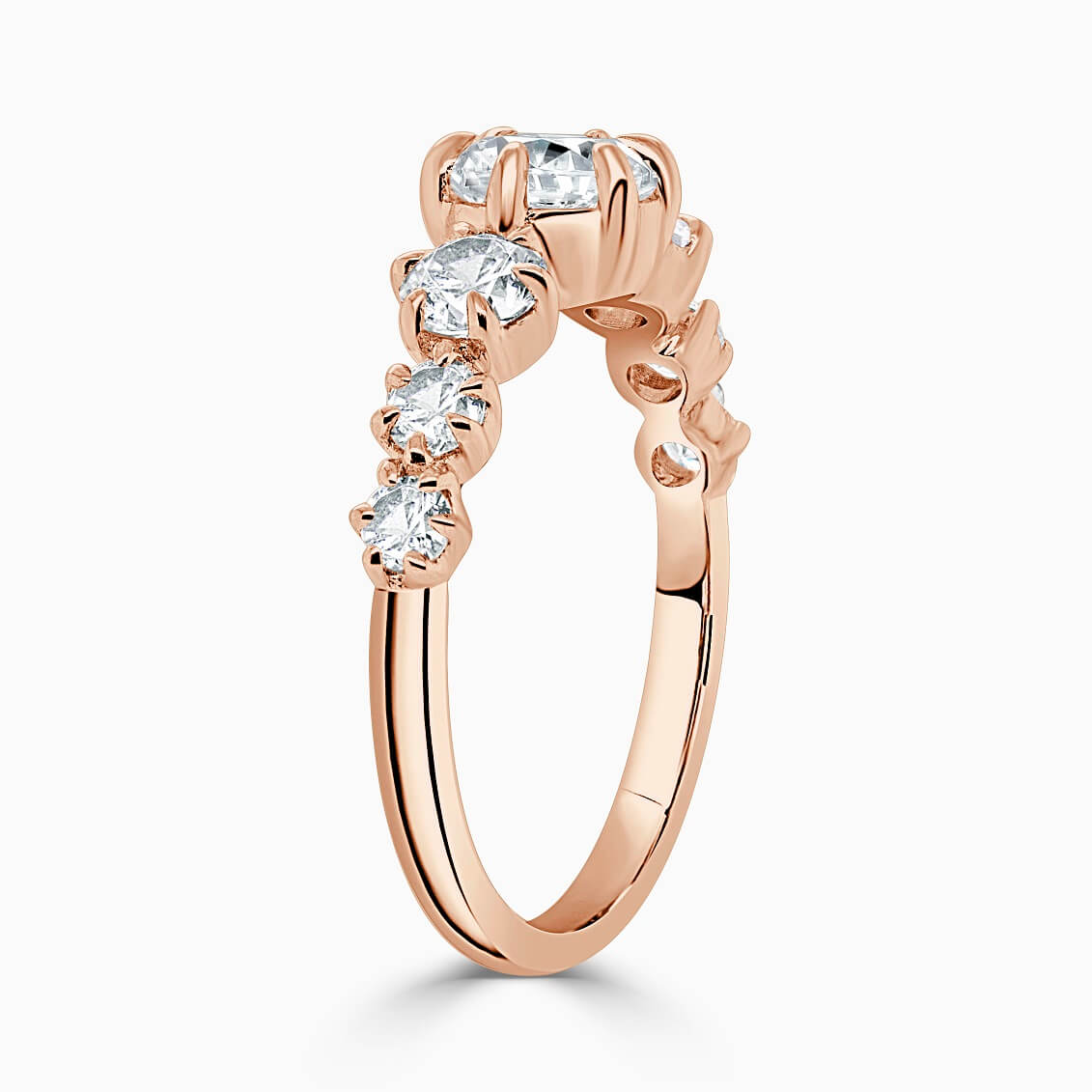 18ct Rose Gold Round Brilliant 7 Stone Engagement Ring