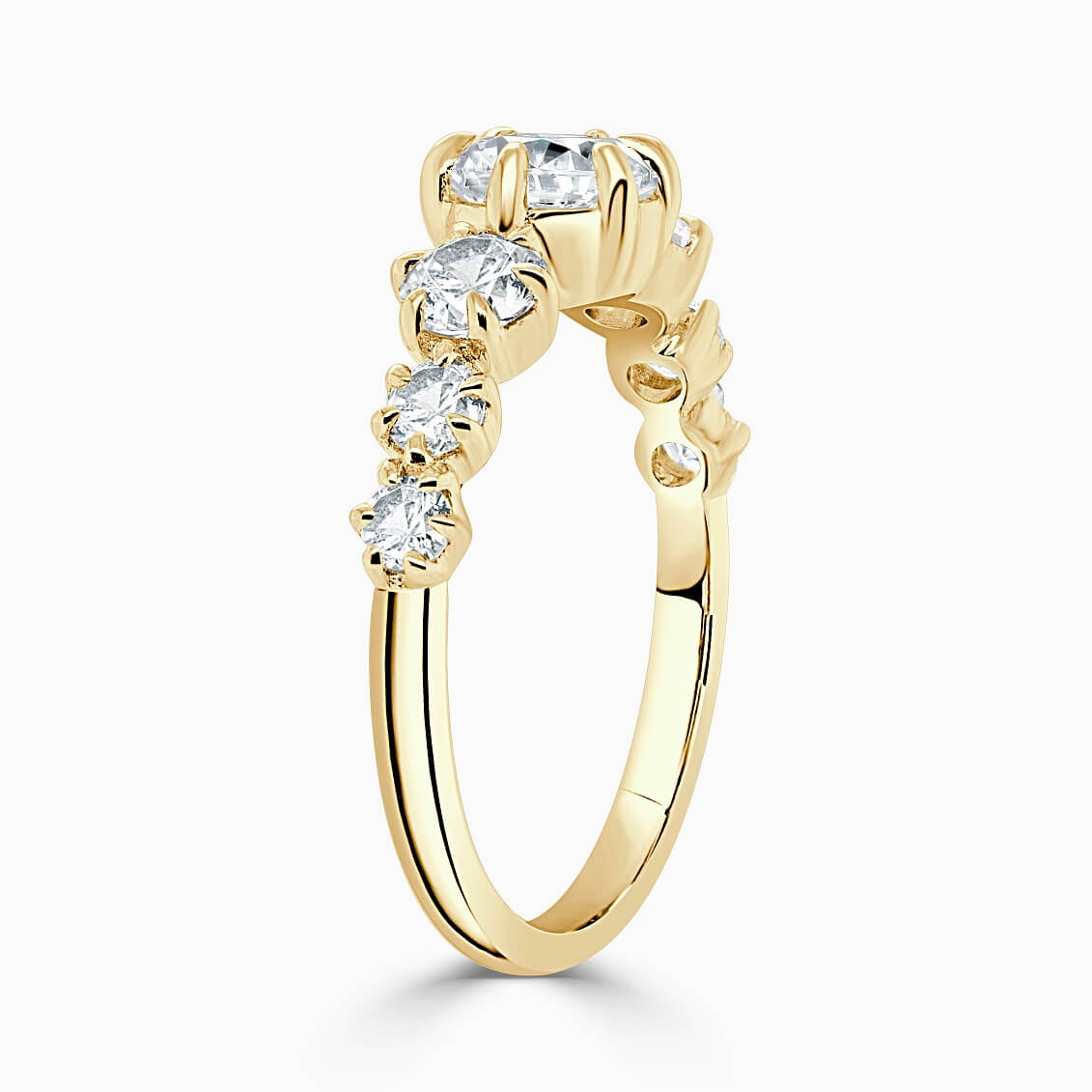 18ct Yellow Gold Round Brilliant 7 Stone Engagement Ring