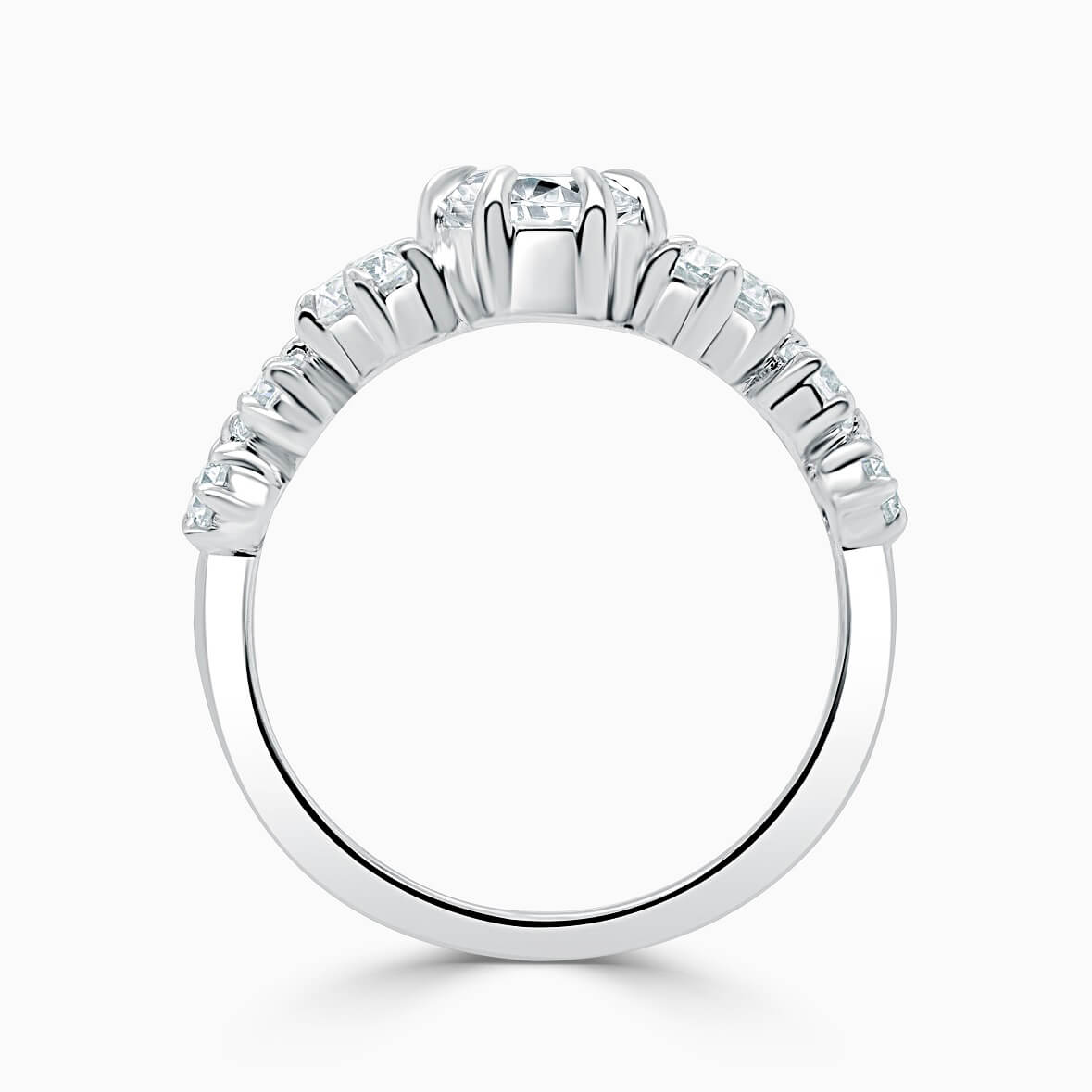 Platinum Round Brilliant 7 Stone Engagement Ring