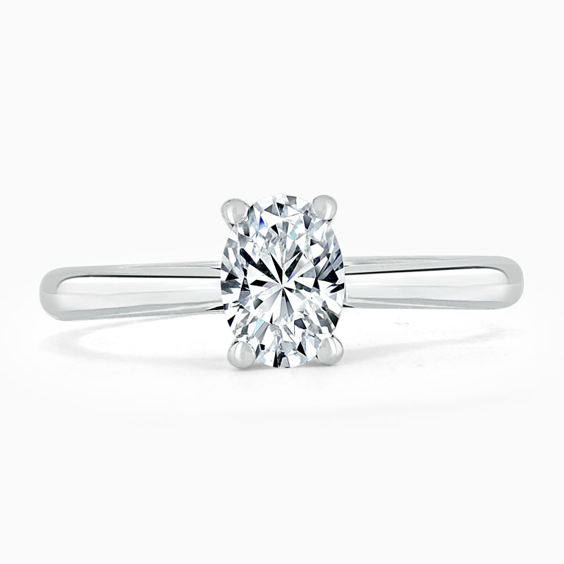 18ct White Gold Oval Shape Classic Wedfit Engagement Ring