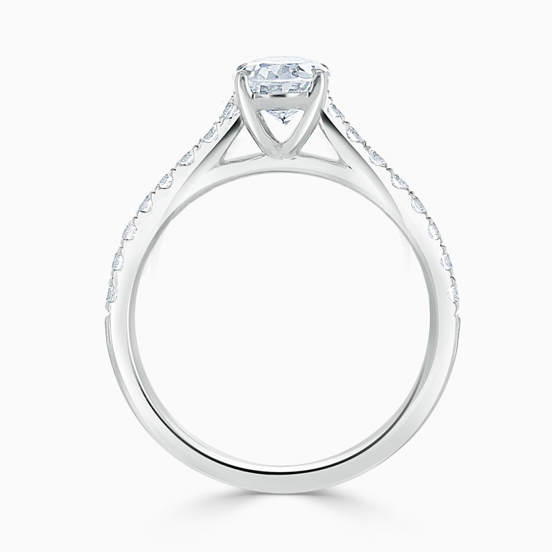 18ct White Gold Oval Shape Classic Wedfit Cutdown Engagement Ring