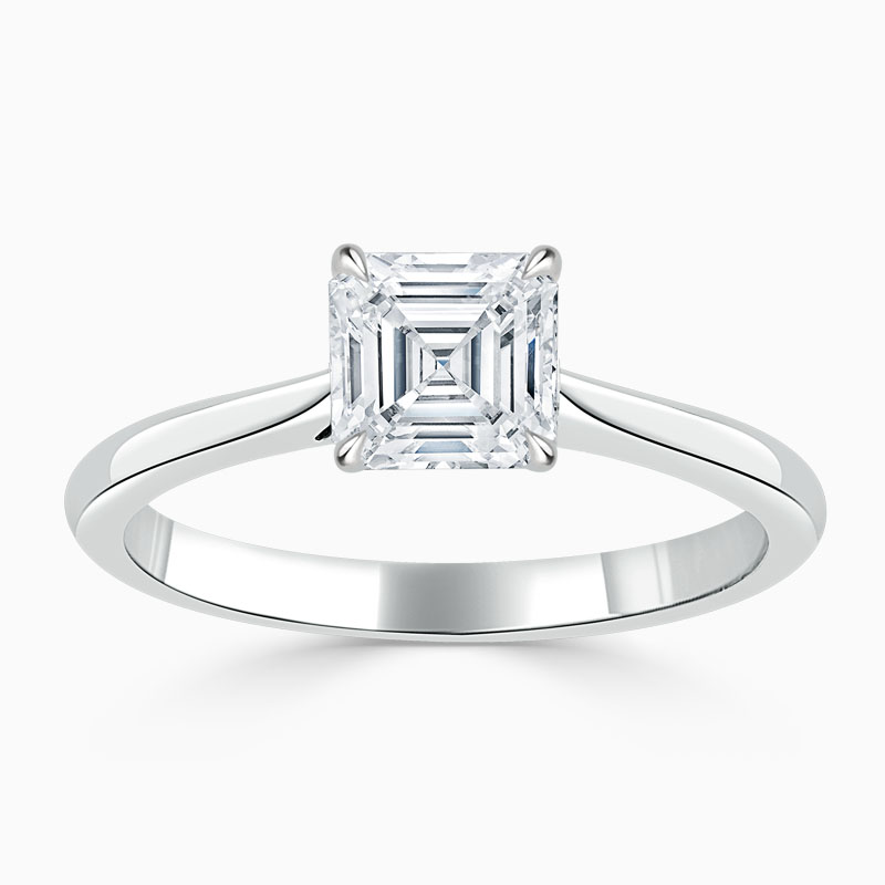 Platinum Asscher Cut Classic Wedfit Engagement Ring