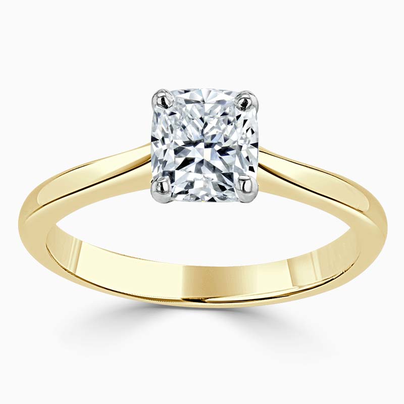 18ct Yellow Gold Cushion Cut Classic Wedfit Engagement Ring