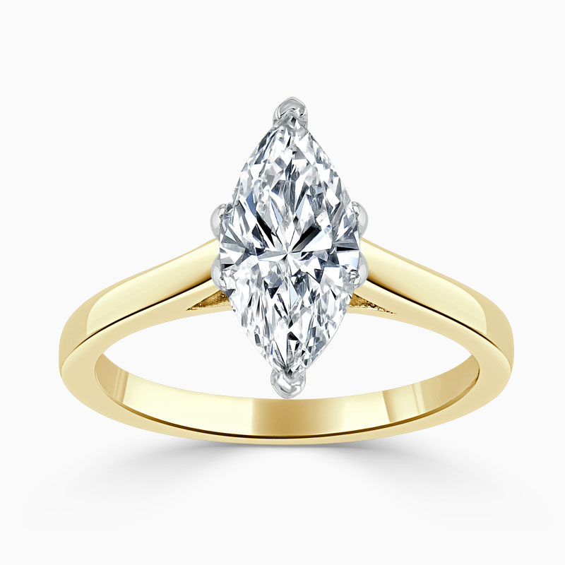 18ct Yellow Gold Marquise Cut Classic Wedfit Engagement Ring