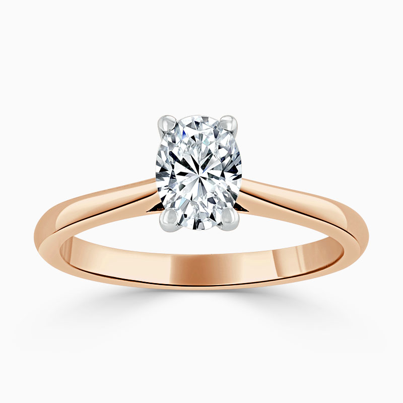 18ct Rose Gold Oval Shape Classic Wedfit Engagement Ring