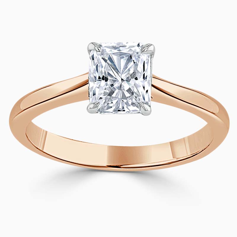18ct Rose Gold Radiant Cut Classic Wedfit Engagement Ring