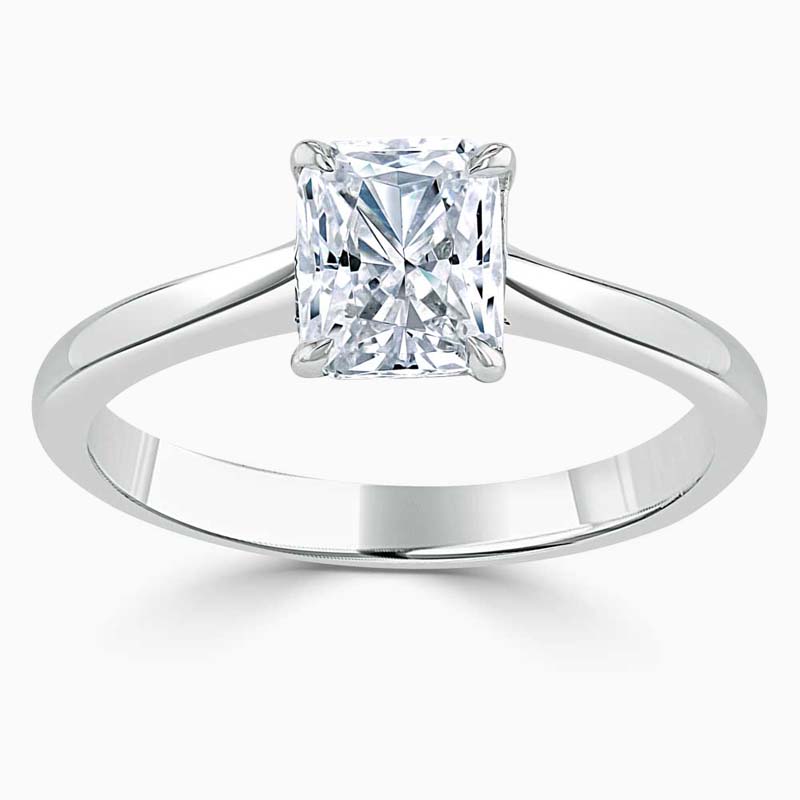 18ct White Gold Radiant Cut Classic Wedfit Engagement Ring