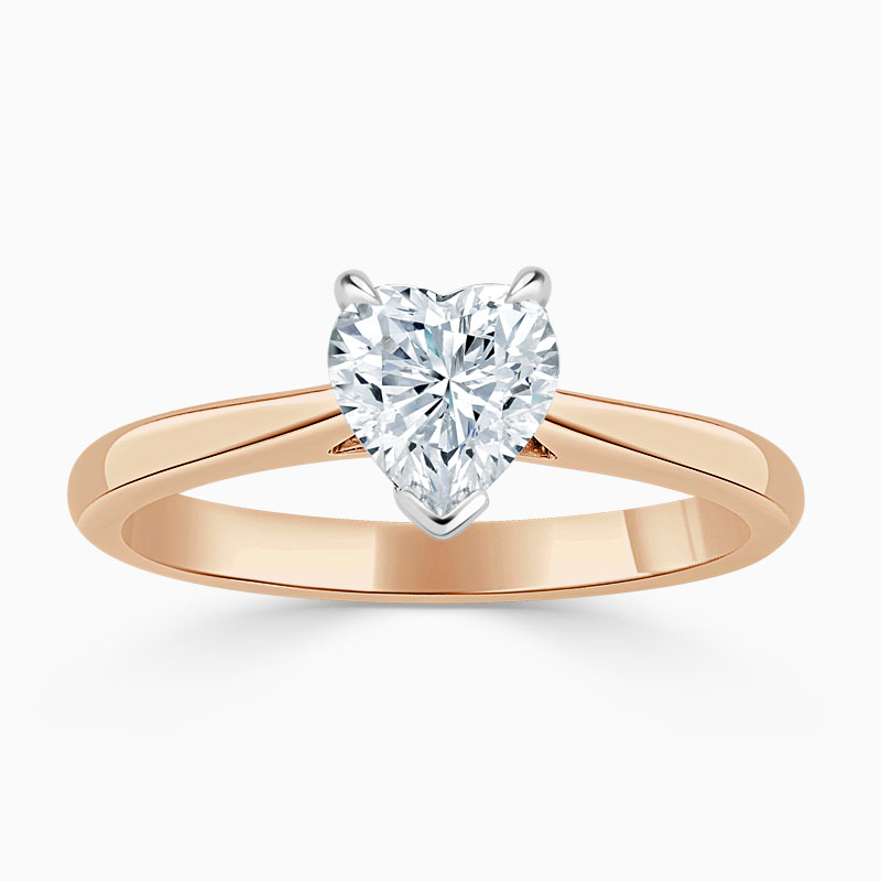 18ct Rose Gold Heart Shape Classic Wedfit Engagement Ring
