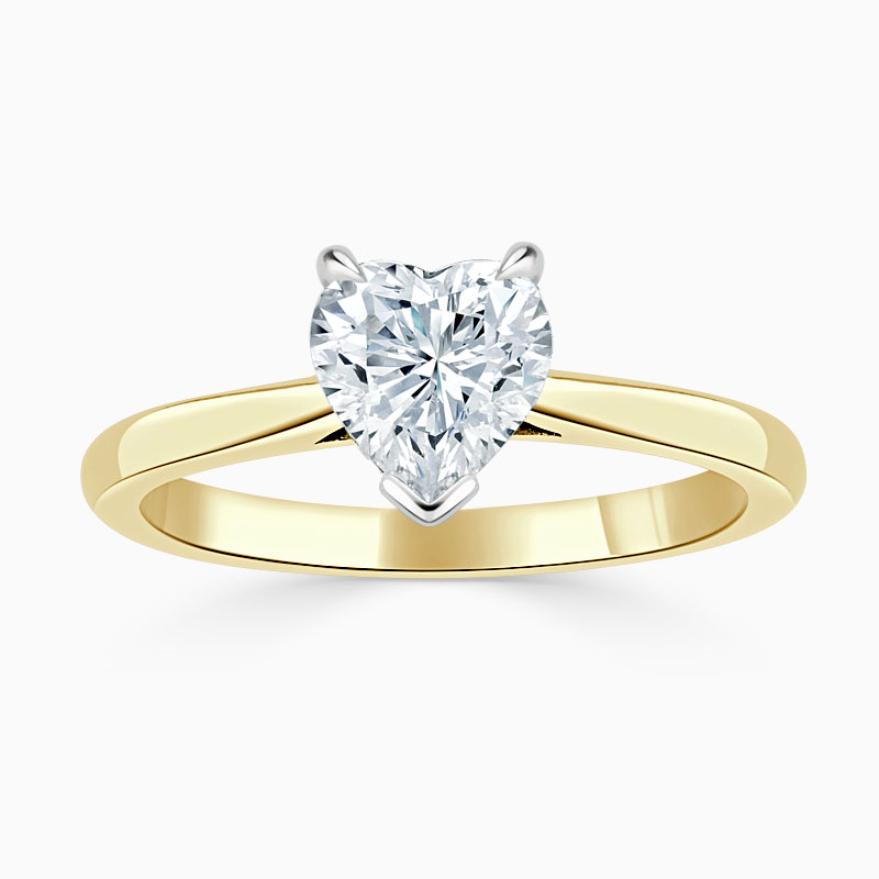 18ct Yellow Gold Heart Shape Classic Wedfit Engagement Ring