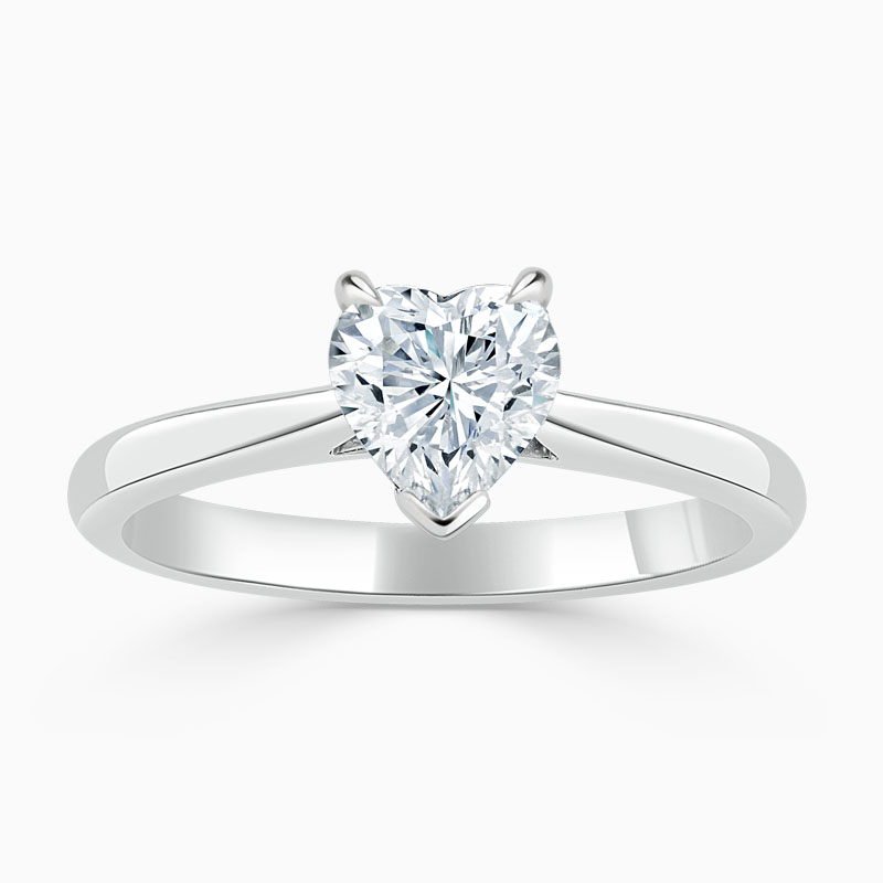 Platinum Heart Shape Classic Wedfit Engagement Ring