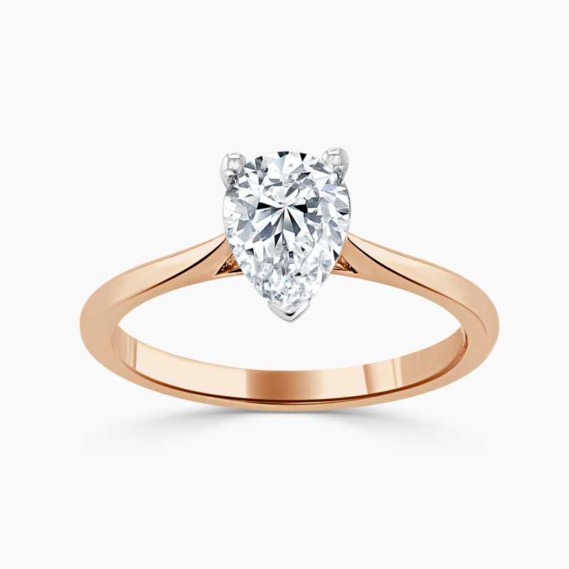 18ct Rose Gold Pear Shape Classic Wedfit Engagement Ring